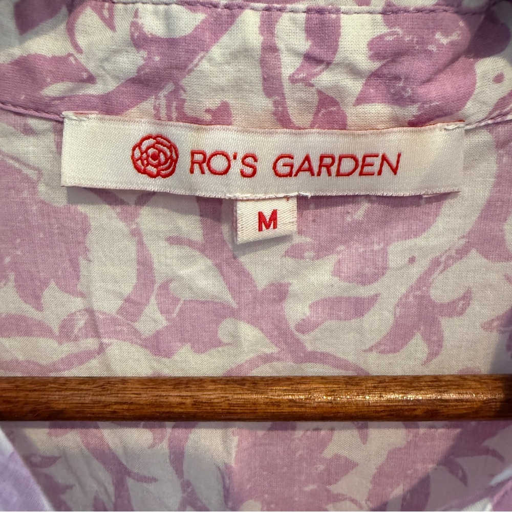 Ros Garden Pauline Lilac Morgana Dress Short Sleeve Button Front - Picture 3 of 6